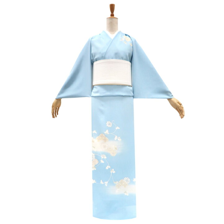 楽天市場】絽夏付下訪問着 水色 十日町老舗染元 仕立て付き 新品 販売 