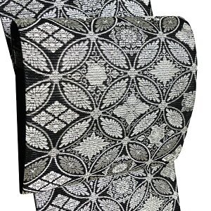 ≪15%OFFクーポンあり≫絽袋帯 黒 仕立て上がり 佐々木染織 フォーマル 夏袋帯 夏用 礼装用 西陣織 花七宝 単衣 夏物 絹 礼装 販売 購入 新品 夏帯 fon-165