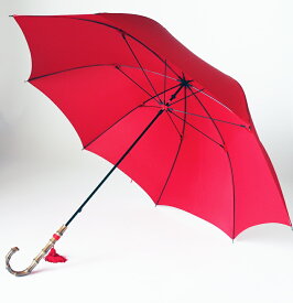 *幸せの赤い傘*WAKAO【名入れOK】 スレンダーデライトNEXT センチュリーレッド(オールカーボンLL寸婦人長傘)赤い傘【名入オプション】オーバルチャーム(+￥3300)