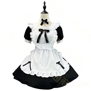 メイド服 コスプレ 猫 ネコ耳 かわいい フリル セクシー 赤 ブラック ゆめかわ 大人 レディース バレンタイン エプロン カチューシャ 半袖 スカート ワンピース 白 黒 リボン ピンク 仮装 大
