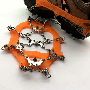 アイゼン スノースパイク 簡易アイゼン 軽アイゼン チェーン スパイク 滑り止め チェーンスパイク 靴底用滑り止め 簡単装着 収納袋付 登山 雪山 磯釣り 沢登り トレッキング おしゃれ コン