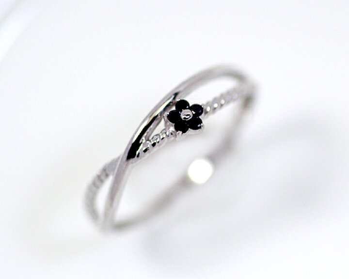 楽天市場】0.05ct ブラック ダイヤモンド フラワー リング K18 