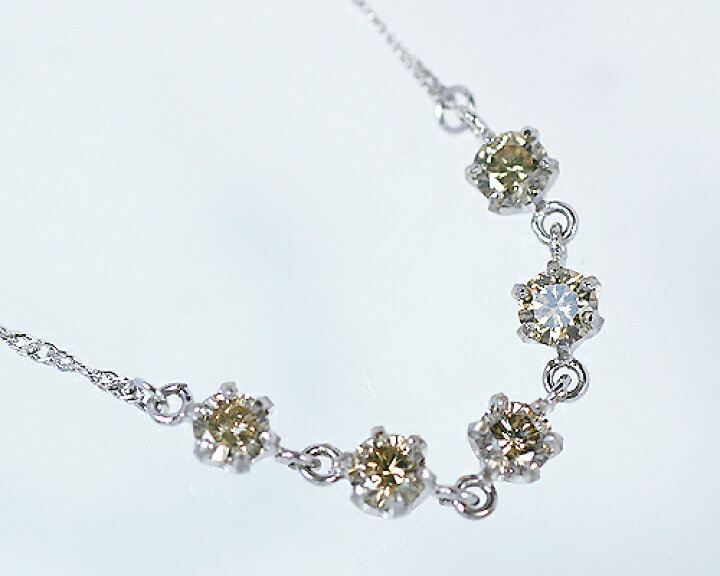 楽天市場】K18WG 0.5ct ブラウンダイヤ5ストーンブレスレット 