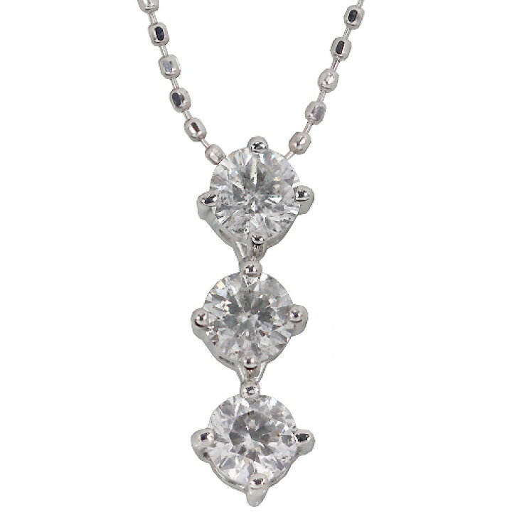 楽天市場】0.5ct ダイヤ 3ストーン プラチナ ペンダント 天然ダイヤ 3 