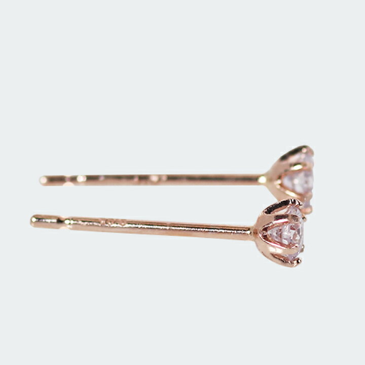 楽天市場】0.1ct ピンクダイヤ 天然 ピアス PG K18ピンクゴールド 6本 