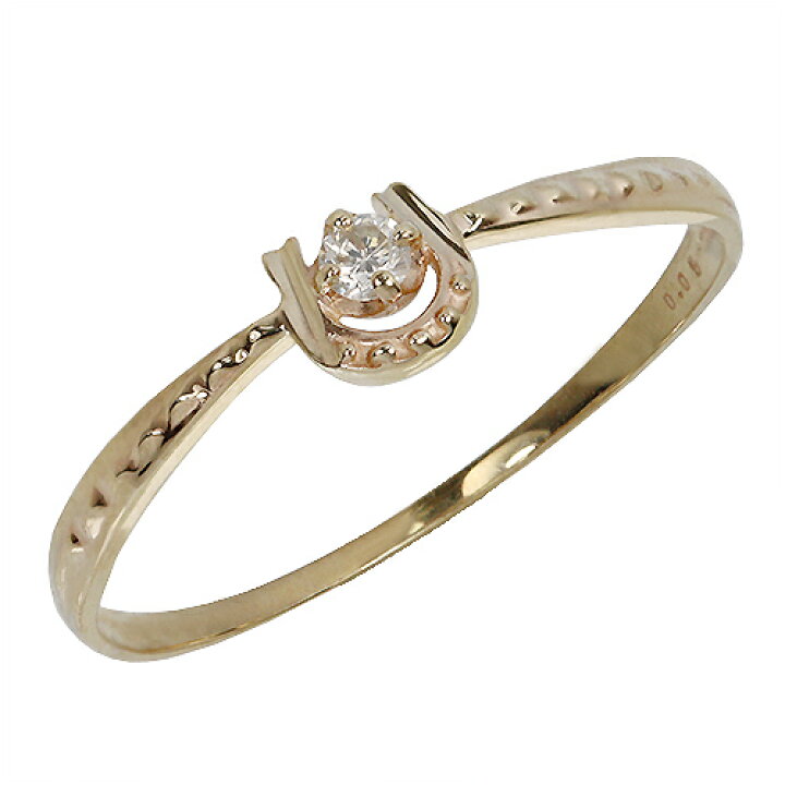 楽天市場】0.05ct ダイヤ 馬蹄 ホースシュー リング 10金 ホワイト 