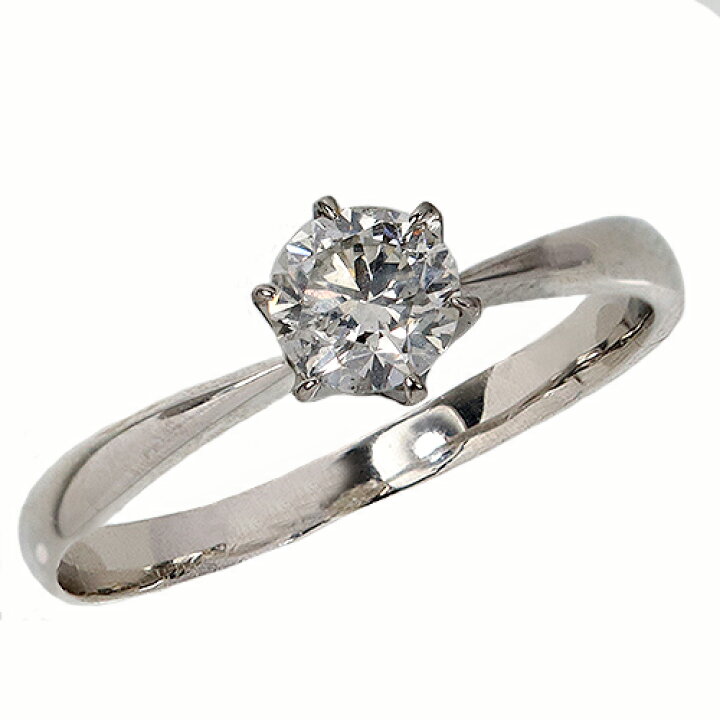 楽天市場】0.5ct プラチナ ダイヤモンド 6爪 リング (Iクラス) 鑑別書 