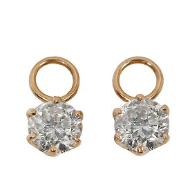 0.3ct 6爪 天然 ダイヤモンド チャーム 18k ダイヤ ピアス 6本爪 1粒 1石 1粒石 ピアスチャーム ホワイトゴールド ゴールド 18金ホワイトゴールド 18金ゴールド ぶら下がり 揺れる （丸カン内径：約2.5mm）