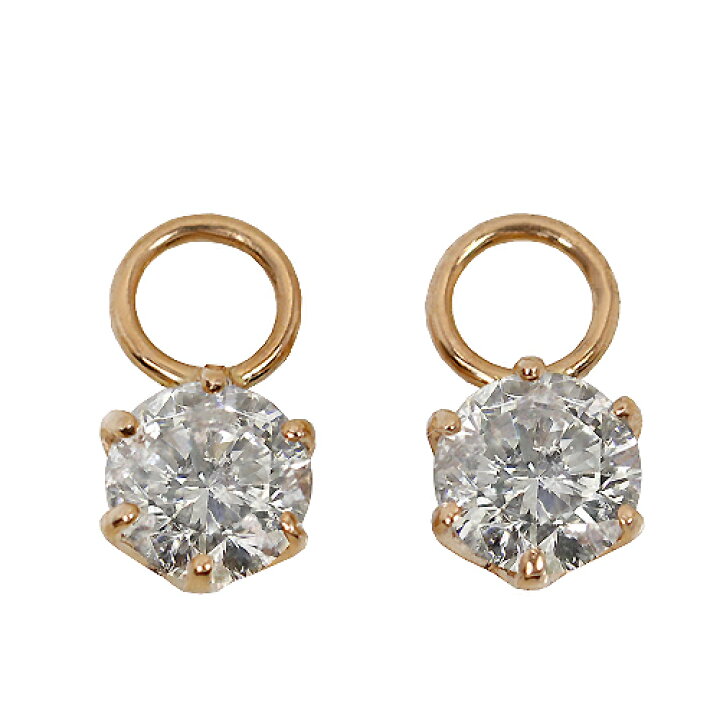 楽天市場】0.3ct 6爪 天然 ダイヤモンド チャーム 18k ダイヤ ピアス 