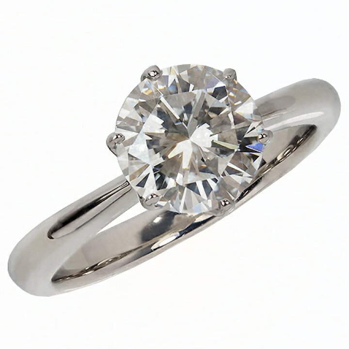 楽天市場】2.0ct プラチナ ダイヤモンド 6爪 リング (Hカラー・I1  