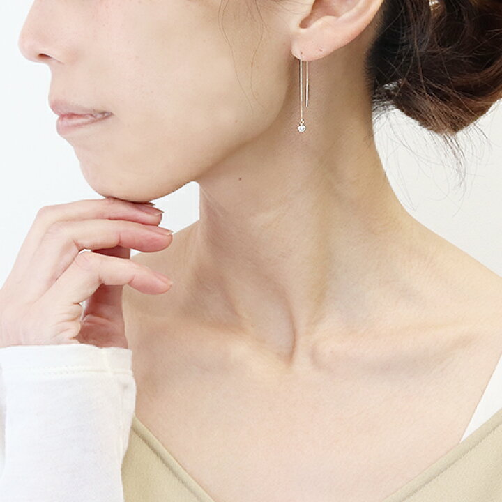 楽天市場】0.2ct ダイヤモンド チェーン ピアス K18 ゴールド ホワイト 