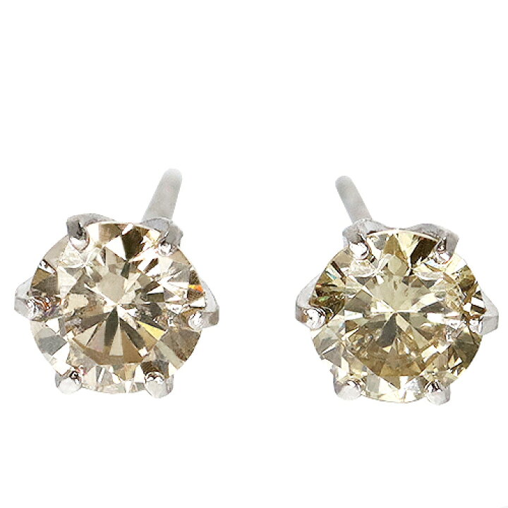 楽天市場】0.6ct ブラウン ダイヤモンド ピアス 天然ダイヤ スタッド 