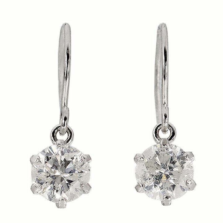楽天市場】0.5ct ダイヤ チャーム 一粒 フック ピアス プラチナ Pt900  