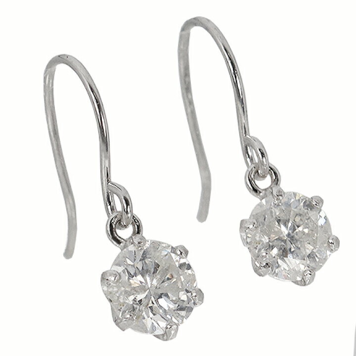 楽天市場】0.5ct ダイヤ チャーム 一粒 フック ピアス プラチナ Pt900 