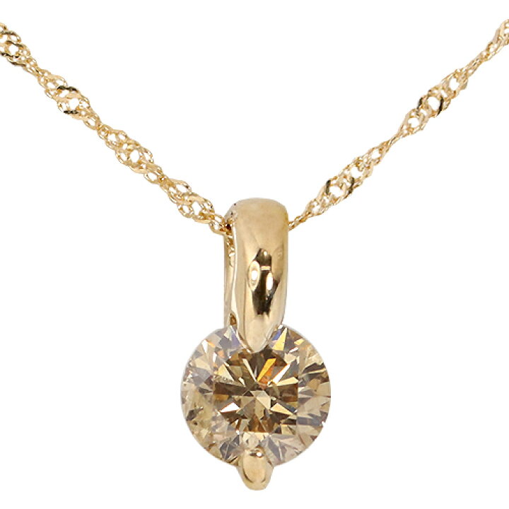 楽天市場】0.3ct ブラウン ダイヤモンド ネックレス K18 WG PG 天然  