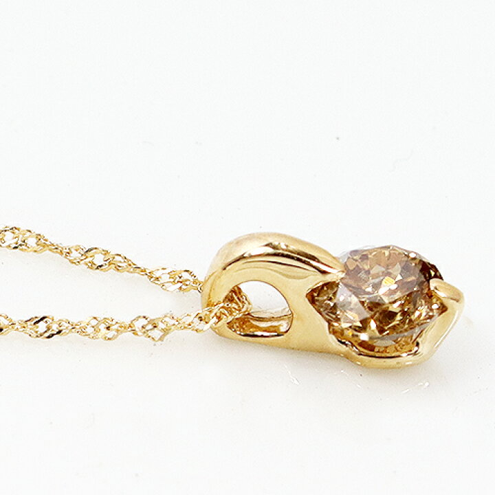 楽天市場】0.3ct ブラウン ダイヤモンド ネックレス K18 WG PG 天然 