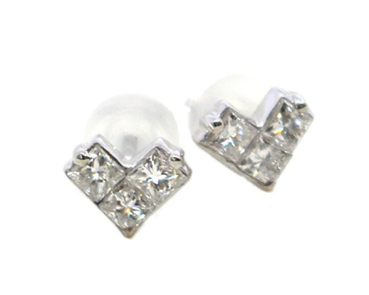 楽天市場】K18 WG 0.3ct ダイヤモンド ハート ピアス : KASHIMA