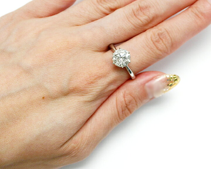 楽天市場】2.5ct プラチナ ダイヤモンド 6爪 リング (Hカラー・I1 