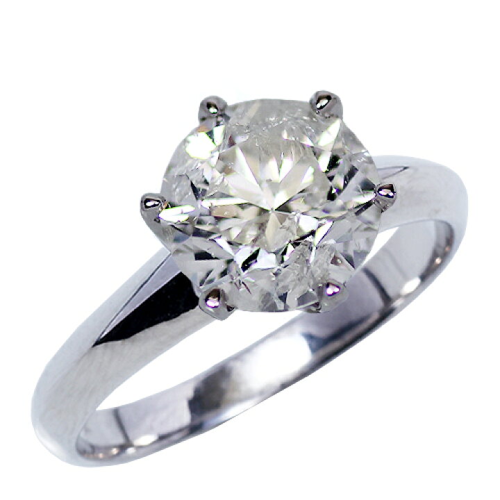 楽天市場】1.5ct プラチナ ダイヤモンド 6爪 リング (Hカラー・I1  