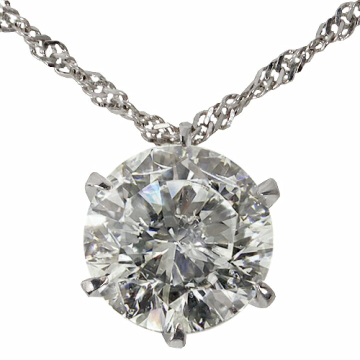 楽天市場】3.0ct プラチナ ダイヤモンド 6爪 ペンダント (Hカラー・I1  