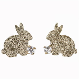 うさぎ usagi キュービック ジルコニア K10ゴールド ピアス ポスト