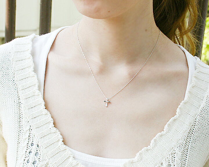 楽天市場】K18WG 0.05ct ピンクダイヤモンドクロスペンダント  