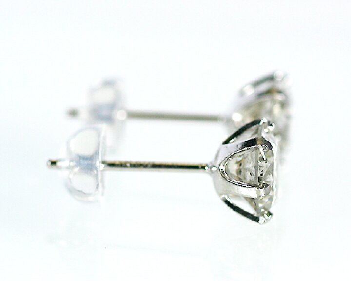 楽天市場】K18WG 1.0ct ブラウン ダイヤモンド ピアス 天然 1粒 6爪 