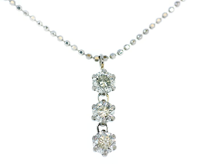 楽天市場】Pt900 0.3ct ダイヤモンド 3ストーン ペンダント 