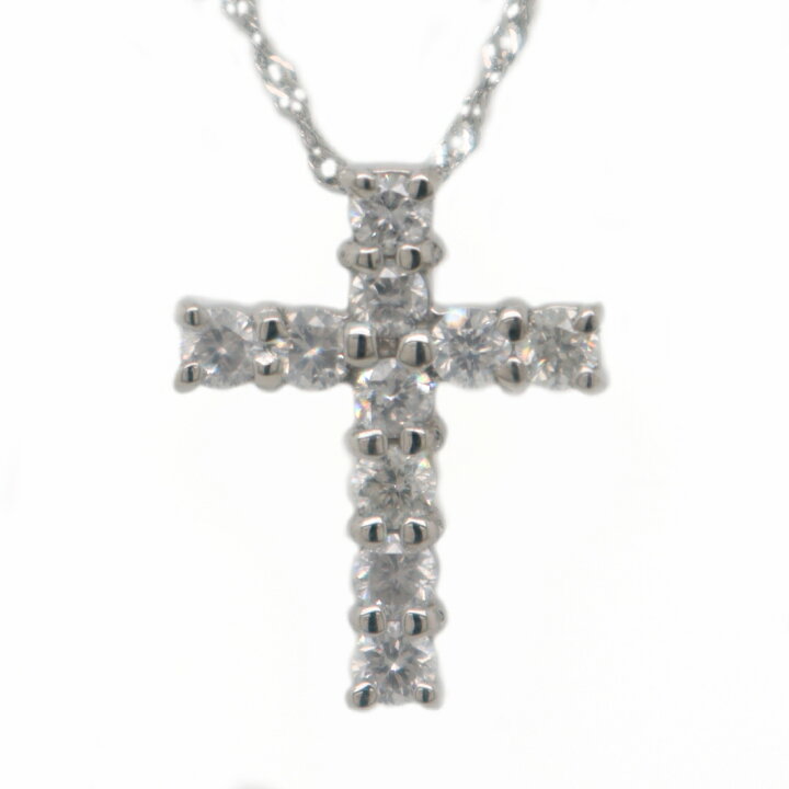 楽天市場】純プラチナ プラチナ 0.2ct ダイヤモンド クロス ペンダント 
