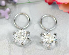 楽天市場】0.1ct プラチナ 1粒 ダイヤモンド ピアス Pt Pt900 0.1 