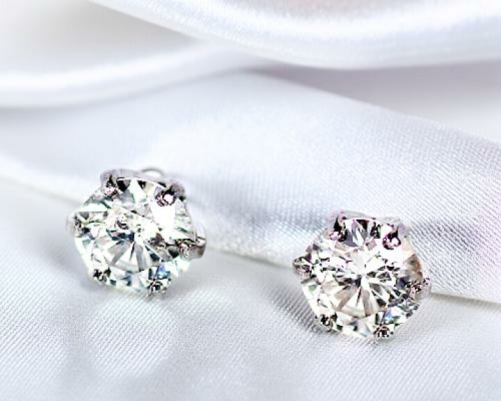 楽天市場】ピアス Pt900 ダイヤモンド 一粒 左右合計0.5ct（0.50ct） 6 