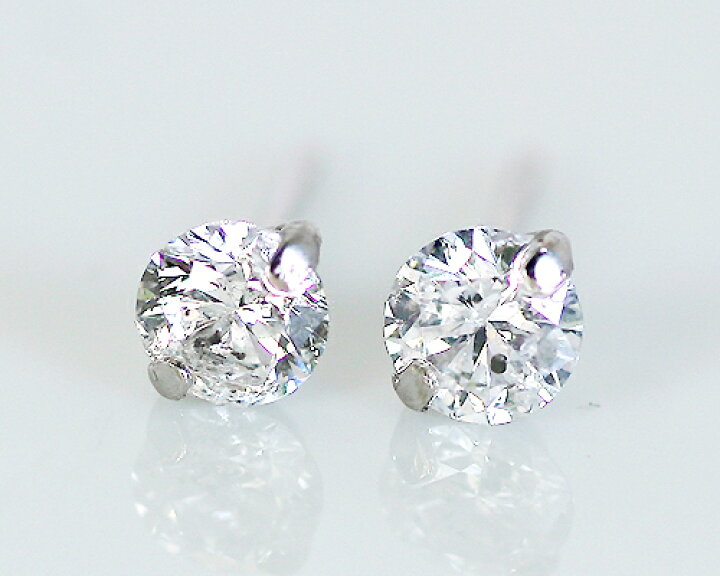 楽天市場】K18WG 0.4ct 1粒ダイヤモンド2爪ピアス : KASHIMA