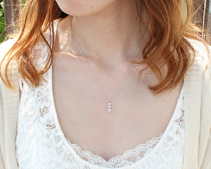 楽天市場】K18WG 0.7ct ダイヤモンド3ストーンペンダント : KASHIMA 