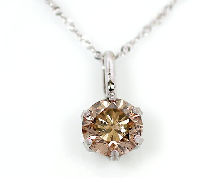 楽天市場】K18WG 0.6ct ブラウンダイヤモンドペンダント : KASHIMA 