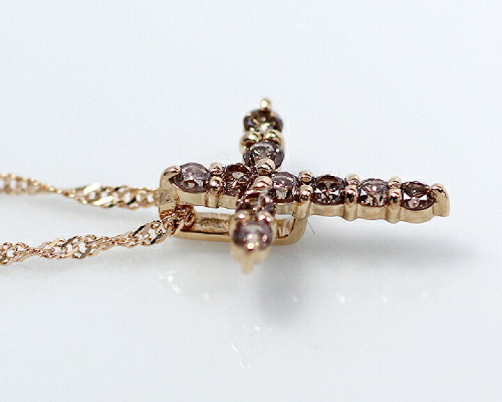 楽天市場】K18/WG 0.2ct ブラウンダイヤモンドクロスペンダント 