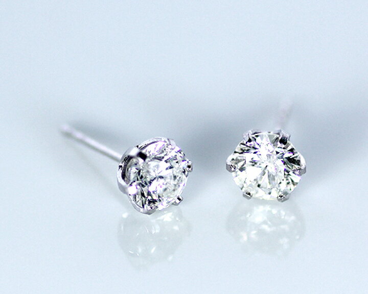楽天市場】ピアス Pt900 ダイヤモンド 一粒 左右合計1.2ct（1.20ct 