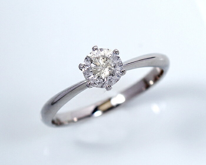 0.8ct プラチナ ダイヤモンド 6爪 リング (Hカラー・I1クラス) 鑑定書 