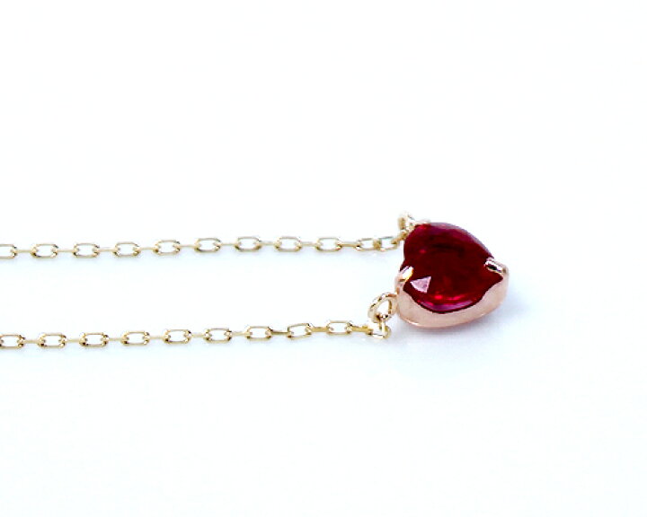 楽天市場】ネックレス K10WG/PG ルビー ハートシェイプ 合計0.5ct 