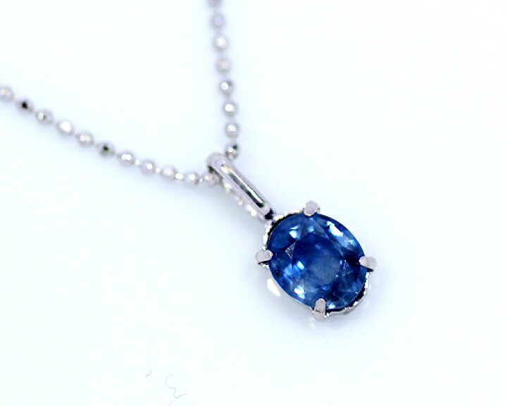 楽天市場】K18WG台 0.7ct サファイア ペンダント シルバーカットボール 