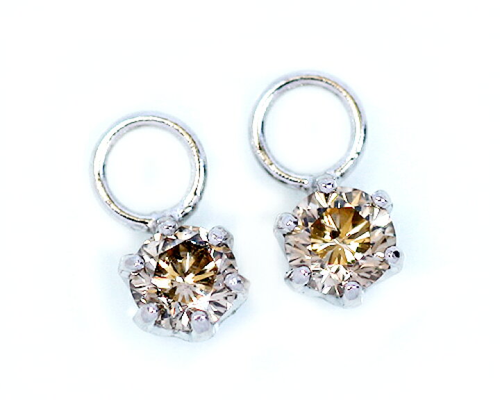 楽天市場】チャーム K18 ブラウンダイヤモンド 一粒 合計0.2ct（0.20ct 