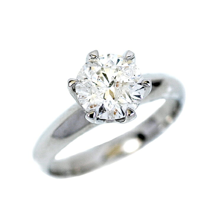 楽天市場】1.2ct プラチナ ダイヤモンド 6爪 リング (Hカラー・I1 
