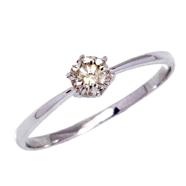 K18WG ダイヤモンド リング 0.25CT（K18WGダイヤリング0.25ct/#11  