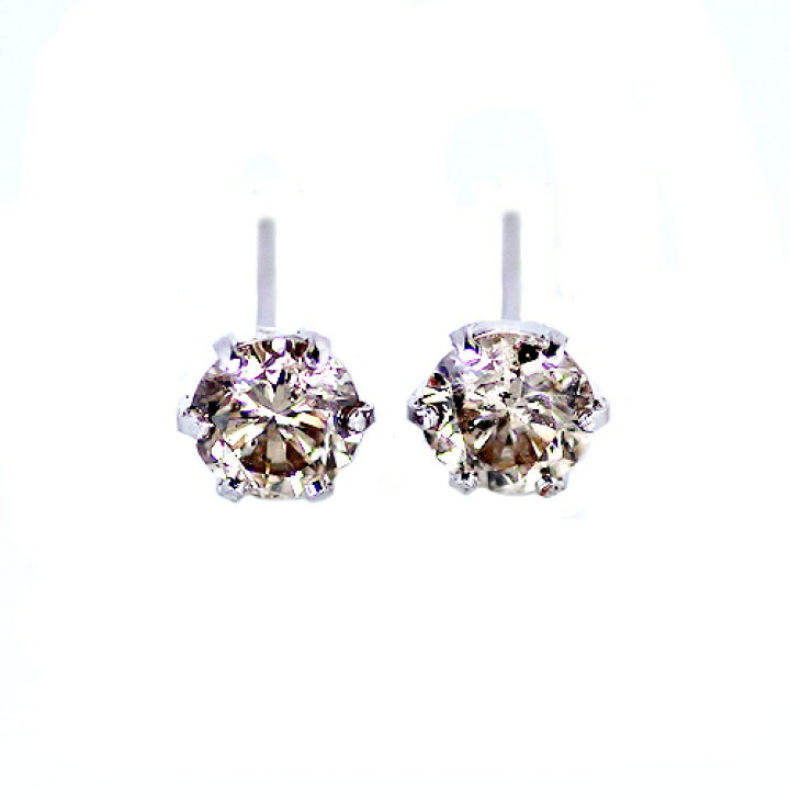 楽天市場】0.5ct ダイヤモンド 18金 6本爪 ブラウン 天然 1粒 ピアス 