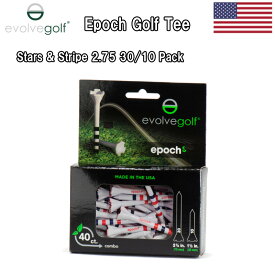 エボルブゴルフ　エポックティー　Evolve Golf Epoch Tee　40本入り（70mmx30、38mmx10）US Flag