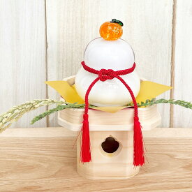 工房 CRAFTHOUSE ガラス製 鏡餅 白（大） 三方セット付き 箱入り ガラス鏡餅