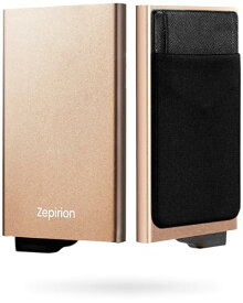 [zepirion] キャッシュレスに最適化 クレジットカードケース スキミング防止 磁気防止 スライド式 スリム 薄型 アルミニウム メンズ レディース Quick Wallet 2 (ゴールド)