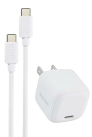 【5月限定!全商品ポイント2倍セール】エレコム 充電器 Type-C 20W USB PD対応 USB-C 1ポート ケーブル付属 1.5m 折りたたみ式プラグ PSE認証 【 iPhone 15 / OPPO/Pixel など各種対応】 ホワイト EC-AC7620WH