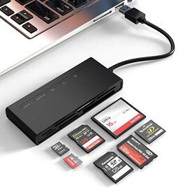 USB3.0 マルチ SD カードリーダー、SD/TF/マイクロSD/CF/MS/XD 7in1 5Gbps高速 usb3.0 メモリーカードリーダー SD SDXC SDHC TF マイクロSD CF MS MMCカード、ソニー メモリースティック duo アダプター 5カード同