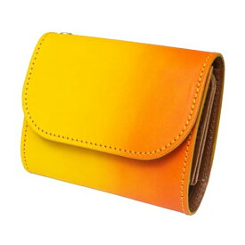 [COTOCUL] コトカル ミニ財布 本革 ぼかし染め お札が折れない 二つ折り 小さい財布 レディース メンズ (山吹色) オレンジ