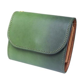 [COTOCUL] コトカル ミニ財布 本革 ぼかし染め お札が折れない 二つ折り 小さい財布 レディース メンズ (草色) グリーン 緑色